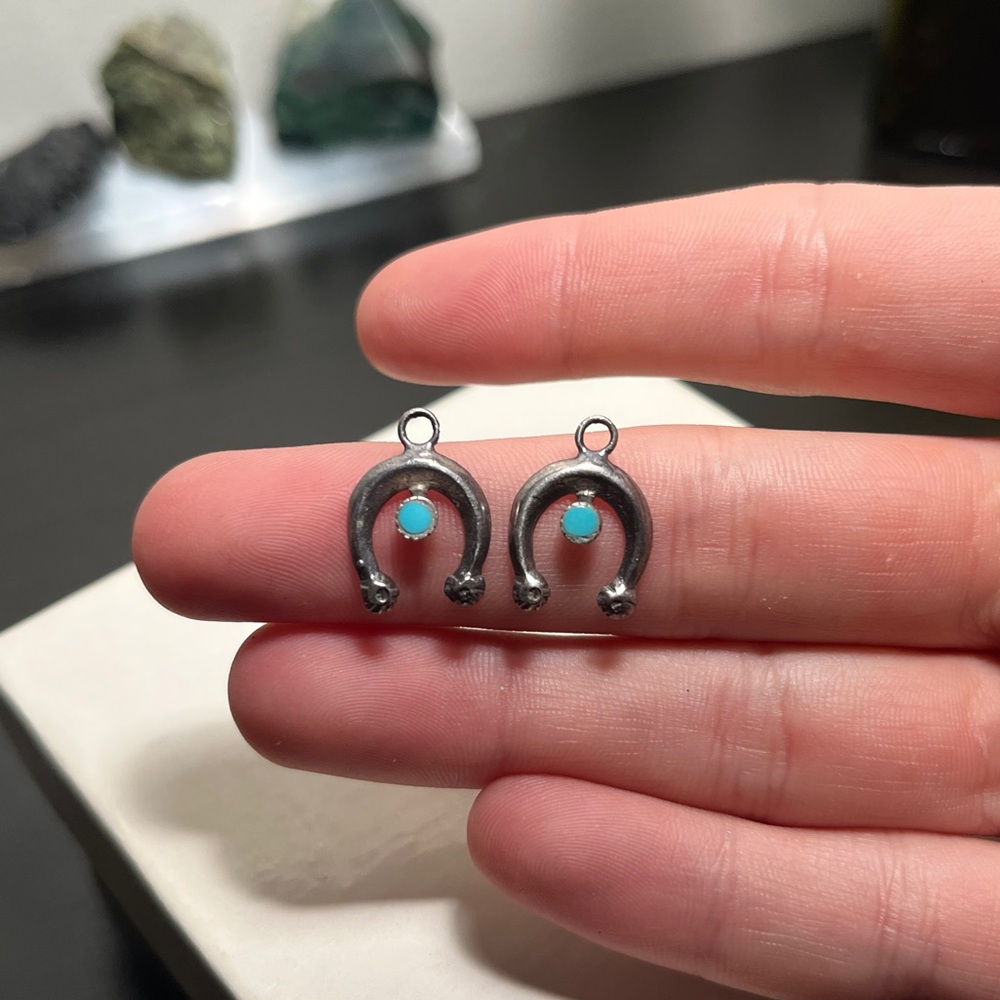 Sterling Silver Naja with TURQUOISE Earrings